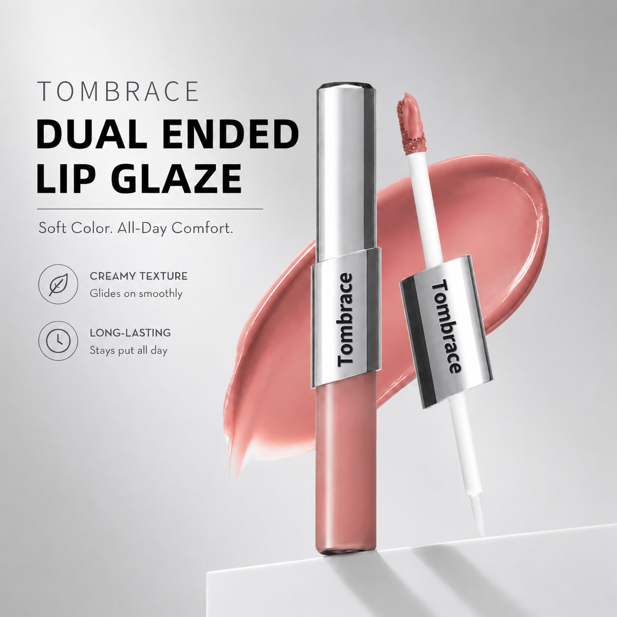 Tombrace Perfect Twin Lip — Dual-Ended Liquid Lipstick with Velvet Matte Color and Glossy Shine