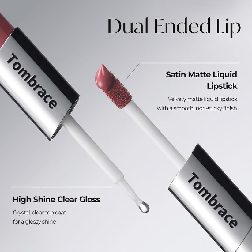 Tombrace Perfect Twin Lip — Dual-Ended Liquid Lipstick with Velvet Matte Color and Glossy Shine