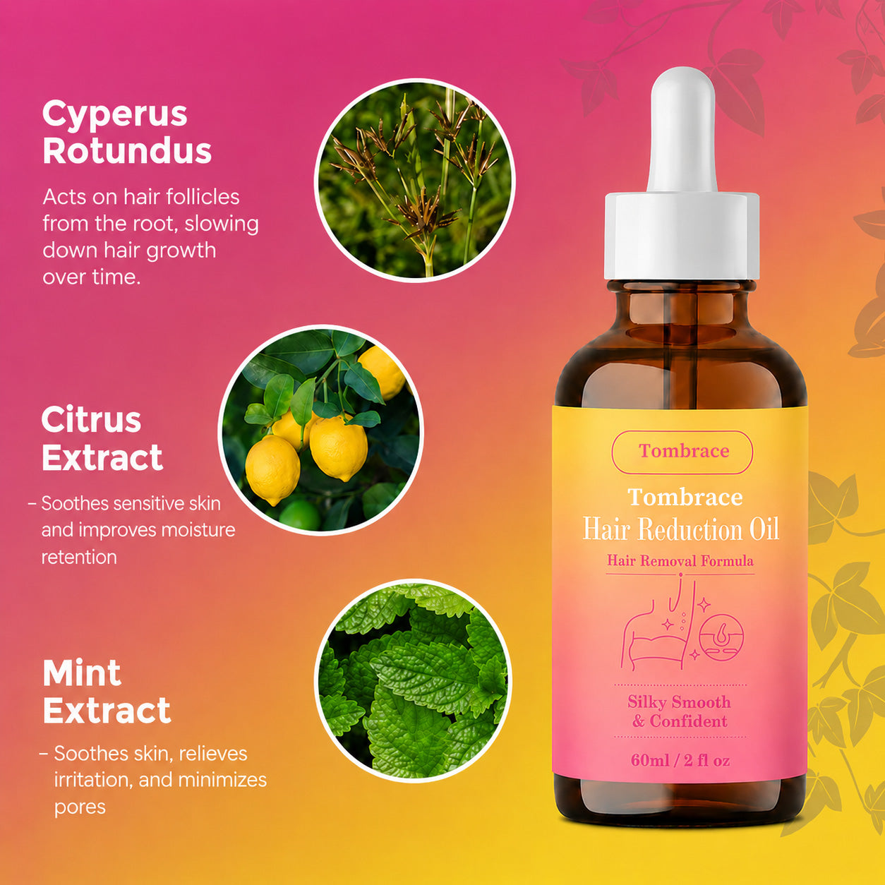 🔥 LAST DAY 60% OFF | Tombrace Hair Reduction Oil – Smooth, Softer Skin (60ml)