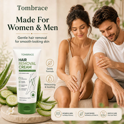 Tombrace Natural Gentle Hair Removal Cream | For Women & Men, Sensitive Skin