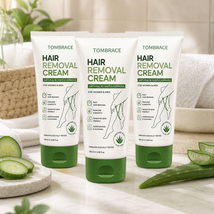 Tombrace Natural Gentle Hair Removal Cream | For Women & Men, Sensitive Skin